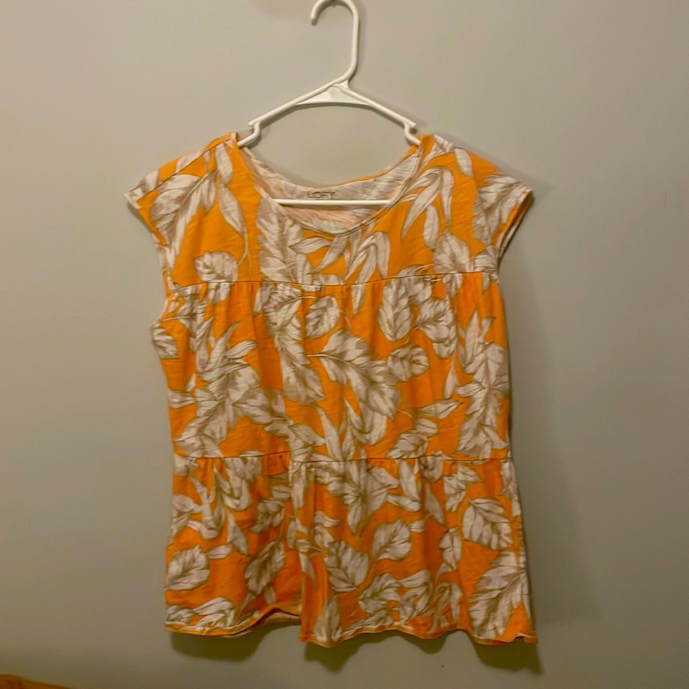 Gorgeous Banana Leaf Orange Blouse from Loft Outlet